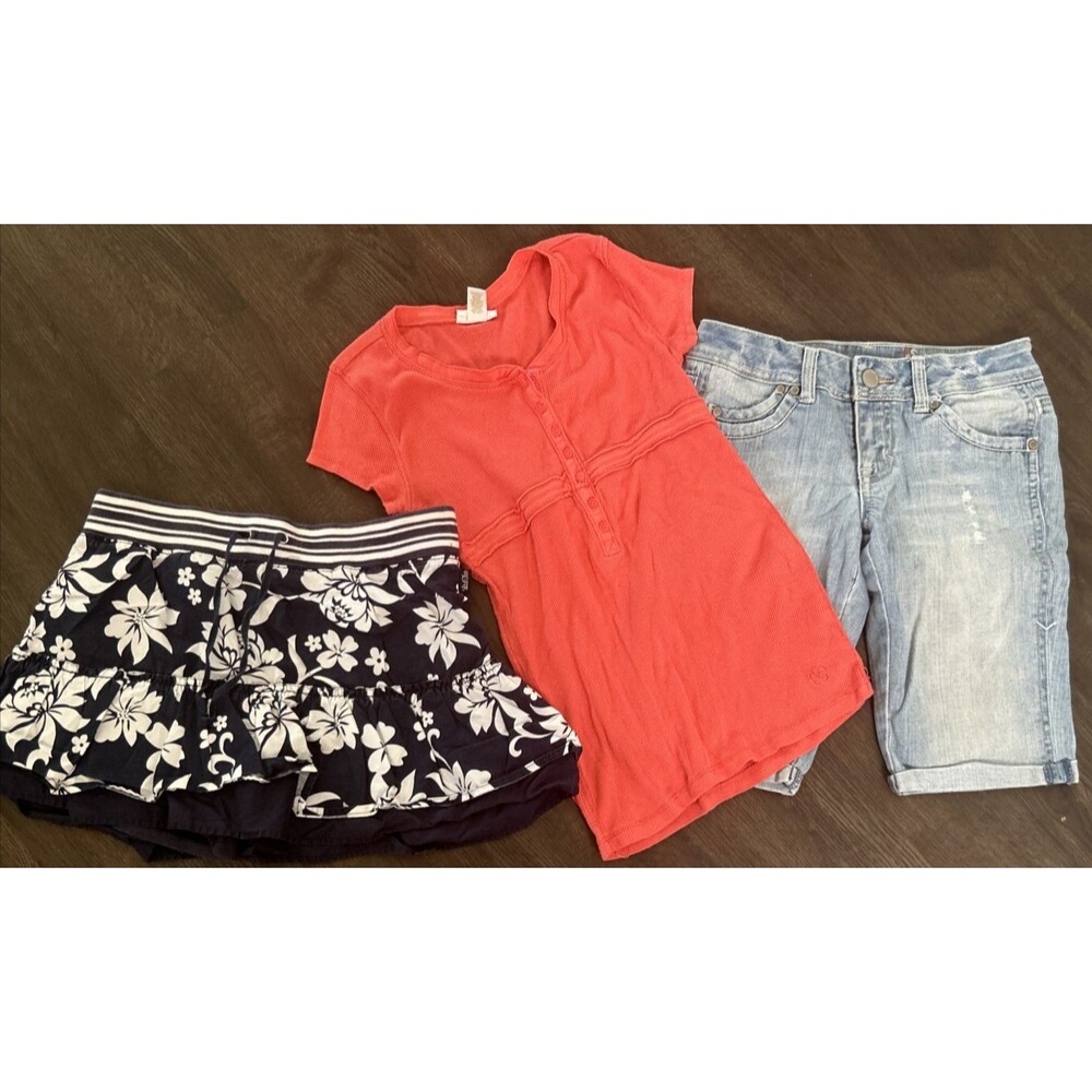 Vintage Y2K Limited Too Lot of 3 Girls assort Items Jorts Skort and Tunic Shirt